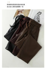 Luxury PU Leather Jogger Pants for Women – High-Waist Elastic Drawstring Wide-Leg Trousers – Comfy Chic Vegan Leather Athleisure Pants - Image 16