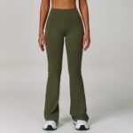 High-Waisted Navy Flared Leggings – Sculpting Stretch Bootcut Athleisure Pants - Image 9