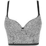 Black Sequin Corset Top for Women – Beaded Bustier Crop Top with Straps | Glam Night Out Top - Image 33