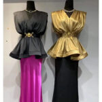 Luxury White Satin Wrap Mini Dress with Gold Belt – Elegant V-Neck Layered Skirt Evening Party Dress - Image 3