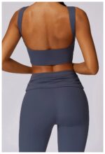 High-Waisted Flared Active Pants with Sculpting Fit – Neutral Beige - Image 5