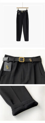 Luxury High-Waist Belted Wide-Leg Trousers for Women – Elegant Tailored Office & Casual Chic Pants with Statement Belt - Image 11