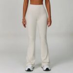 High-Waisted Navy Flared Leggings – Sculpting Stretch Bootcut Athleisure Pants - Image 8