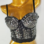 Black Sequin Corset Top for Women – Beaded Bustier Crop Top with Straps | Glam Night Out Top - Image 17