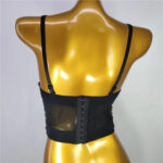 Black Sequin Corset Top for Women – Beaded Bustier Crop Top with Straps | Glam Night Out Top - Image 4