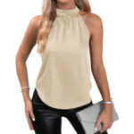 Elegant Chiffon Halter Neck Sleeveless Blouse – Women’s Lightweight Dressy Top for Casual & Evening Wear - Image 11