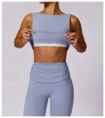 High-Waisted Flared Active Pants with Sculpting Fit – Neutral Beige - Image 24