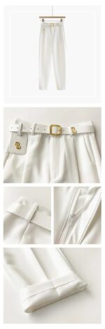 Luxury High-Waist Belted Wide-Leg Trousers for Women – Elegant Tailored Office & Casual Chic Pants with Statement Belt - Image 10