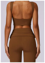 High-Waisted Flared Active Pants with Sculpting Fit – Neutral Beige - Image 15