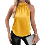 Elegant Chiffon Halter Neck Sleeveless Blouse – Women’s Lightweight Dressy Top for Casual & Evening Wear - Image 13