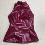Women’s Faux Leather Sleeveless Mini Dress with High Neck - Image 9