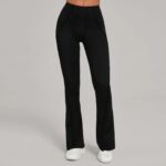 High-Waisted Red Flared Leggings – Sculpting Stretch Bootcut Athleisure Pants - Image 10