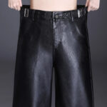 Black High Waist Faux Leather Wide Leg Pants | Chic Dressy Women’s Trousers - Image 5