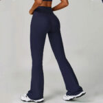 High-Waisted Navy Flared Leggings – Sculpting Stretch Bootcut Athleisure Pants - Image 7