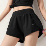 High-Waisted Navy Running Shorts with Built-In Liner – Lightweight Performance Athleisure Shorts - Image 7