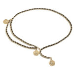 Gold & Black Chain Waist Belt with Rose Charm for Women | Double Layer Statement Belt | subailili - Image 5