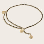 Gold & Black Chain Waist Belt with Rose Charm for Women | Double Layer Statement Belt | subailili - Image 7