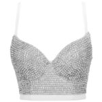 Black Sequin Corset Top for Women – Beaded Bustier Crop Top with Straps | Glam Night Out Top - Image 27