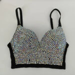 Black Sequin Corset Top for Women – Beaded Bustier Crop Top with Straps | Glam Night Out Top - Image 8