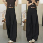 High Waist Wide Leg Brown Pants for Women – Tailored Relaxed Fit Casual & Office Trousers - Image 4