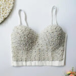 Black Sequin Corset Top for Women – Beaded Bustier Crop Top with Straps | Glam Night Out Top - Image 22