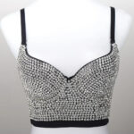 Black Sequin Corset Top for Women – Beaded Bustier Crop Top with Straps | Glam Night Out Top - Image 5