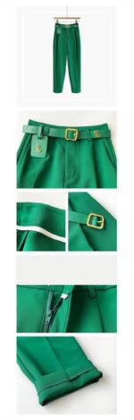 Luxury High-Waist Belted Wide-Leg Trousers for Women – Elegant Tailored Office & Casual Chic Pants with Statement Belt - Image 9