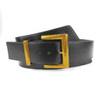Wide Faux Leather Waist Belt with Gold Square Buckle – Statement Cinch Belt for Dresses & Coats - Image 5