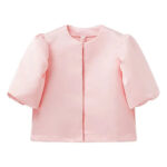 Solid Satin Balloon Sleeve Blouse for Women | Puff Sleeve O-Neck Single-Breasted Loose Fit Top - Image 8