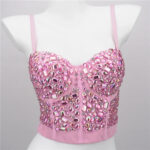 Black Sequin Corset Top for Women – Beaded Bustier Crop Top with Straps | Glam Night Out Top - Image 11