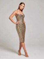 Modern Sequin Metallic Corset Dress – Women’s Sexy Sleeveless Slim-Fit Tube Top Party Sheath Dress - Image 7