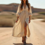 Desert Grace Lace-Up Maxi Dress | subailili - Image 5