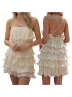 Elegant Layered Ruffle Mini Dress – Summer Polka Dot Sleeveless Look - Image 13
