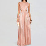 Elegant Pleated Maxi Dress – Available in Black, Peach, and Light Blue - Image 11