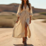 Desert Grace Lace-Up Maxi Dress | subailili