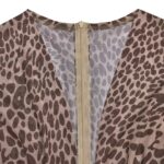 Luxury Leopard Print Cut-Out Maxi Dress – Deep V Long Sleeve Bodycon Gown - Image 9