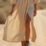 Desert Grace Lace-Up Maxi Dress | subailili - Image 3