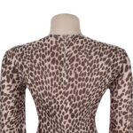 Luxury Leopard Print Cut-Out Maxi Dress – Deep V Long Sleeve Bodycon Gown - Image 8