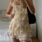 Elegant Layered Ruffle Mini Dress – Summer Polka Dot Sleeveless Look - Image 3