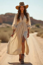 Desert Grace Lace-Up Maxi Dress | subailili - Image 8