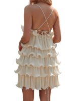 Elegant Layered Ruffle Mini Dress – Summer Polka Dot Sleeveless Look - Image 5