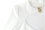 Elegant Cut-Out White Bodycon Maxi Dress – Long Sleeve High Neck Evening Dress for Women - Image 12