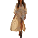 Desert Grace Lace-Up Maxi Dress | subailili - Image 4